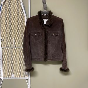 Coldwater Creek brown fur jacket. Petite medium